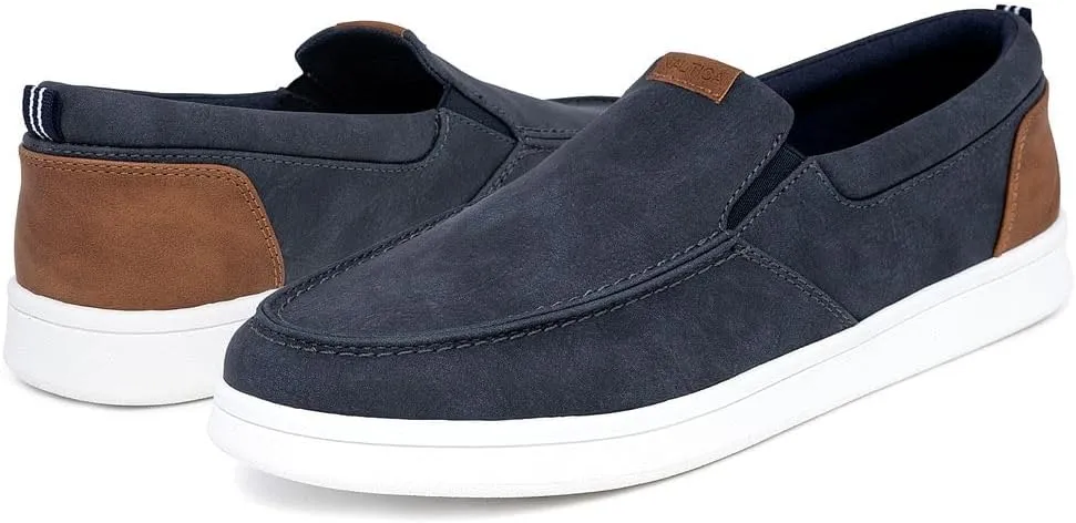 Nautica Men's Slip-On Loafers Casual Moc Toe Sneakers Boat Shoes Slipper for Men ?C Lightweight & Comfortable - Derwin