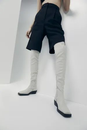Paris Over The Knee Boot Ivory