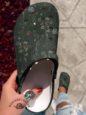 Simple Retro Floral Printed Casual Slippers